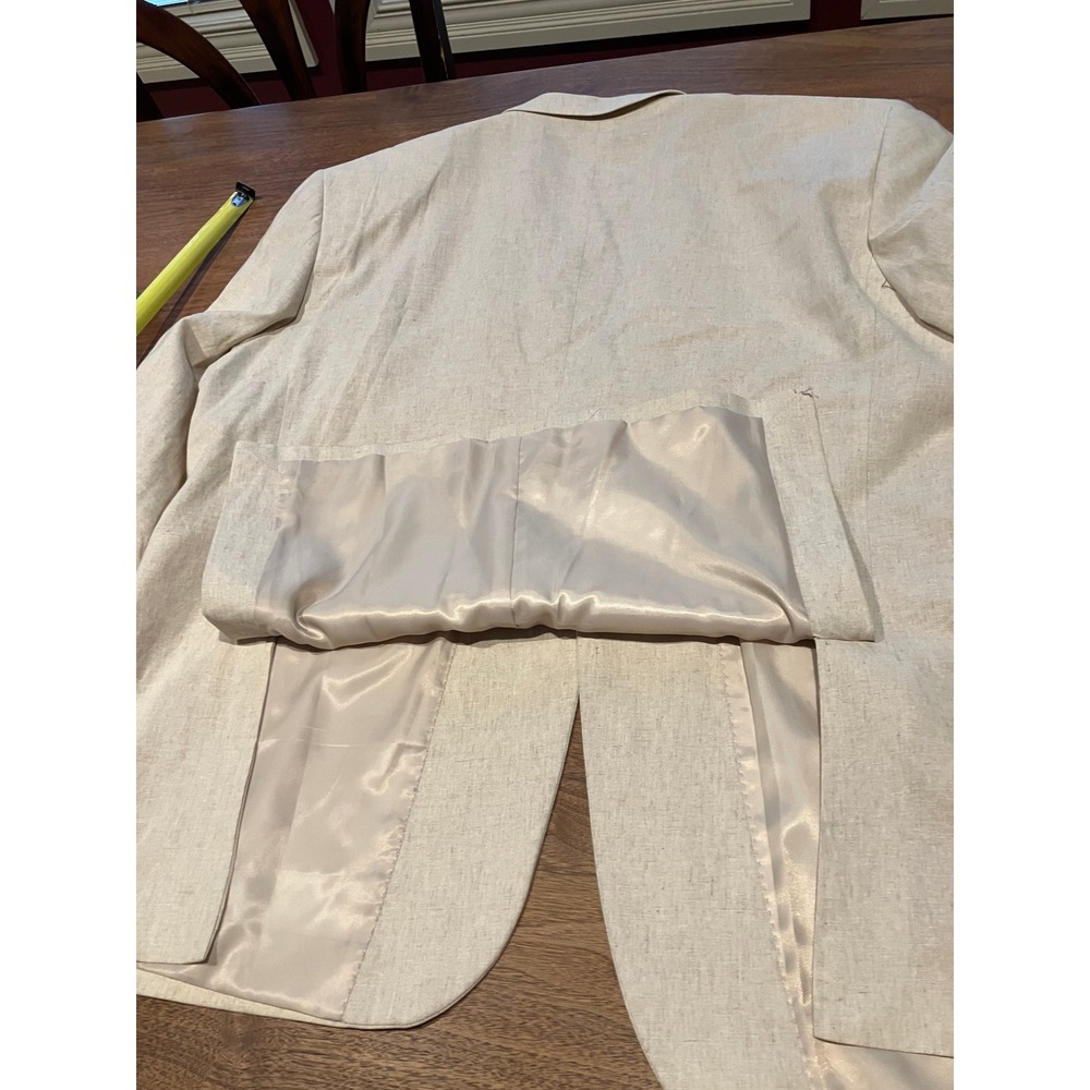 Lorenzo Bruno Mens 52L Linen Cotton Blazer Beige Italian Design C5000A Jacket - Picture 5 of 14